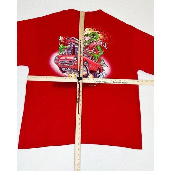 Vintage 1998 Rat Fink Ed Roth T-shirt Red Hot Rod 90s - Picture 5 of 8